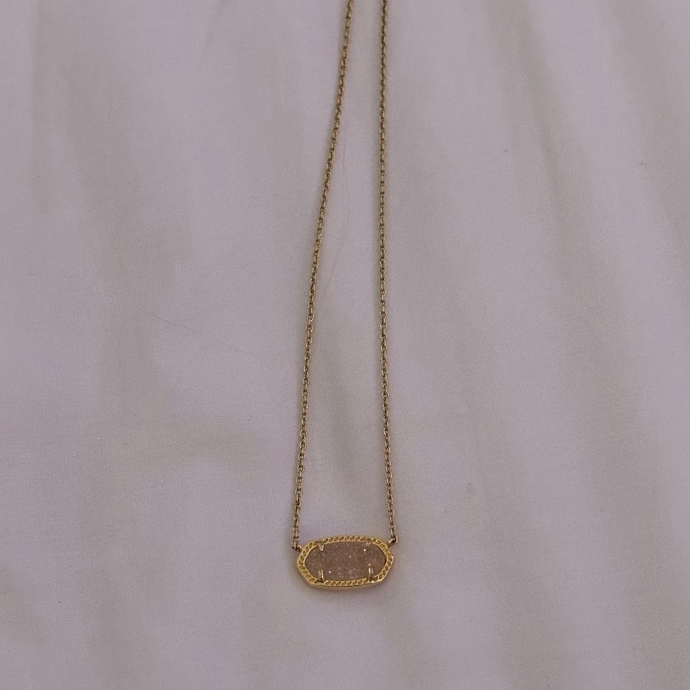 Kendra Scott Gold and Cream Sparkly Gold necklace